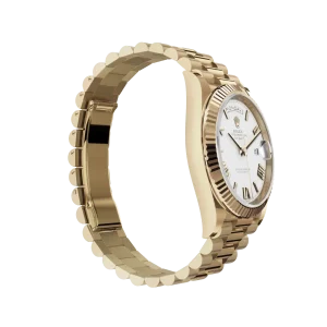 Rolex Day-Date: 40mm yellow gold with a white dial, fluted bezel and a President bracelet, m228238-0042 - Image 3