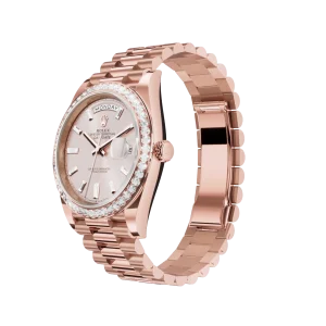 Rolex Day-Date: 40 Everose gold, with a sundust, diamond-set dial, diamond-set bezel and a President bracelet, m228345rbr-0007 - Image 4