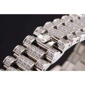 Super Clone Rolex Day-Date Diamond Pave Dial Diamond Case Diamond Bracelet 1453950 - Image 5