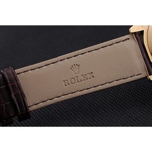 Rolex Cellini White Dial Gold Case Brown Leather Strap 622833 – Bild 7