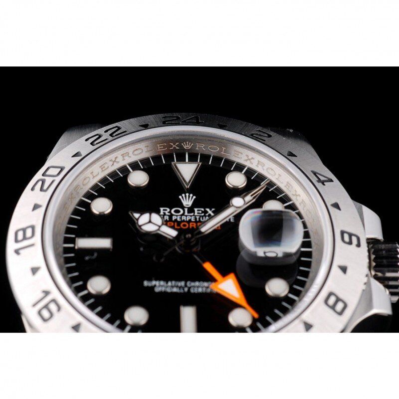 Super Clone Rolex Explorer Stainless Steel Bezel Black Dial Watch – Image 11