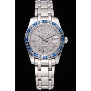 Rolex Datejust Diamond Dial Blue Jewels Bezel Stainless Steel Case And Bracelet 622834 - Image 2