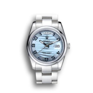Rolex Day-Date Polished Silver Bezel White Dial 7470
