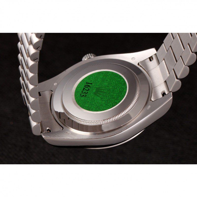 Super Clone Rolex Day-Date Stainless Steel Bracelet Black Dial 80294 - Image 10