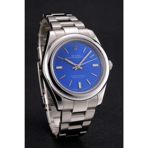 Rolex Oyster Perpetual Blue Dial Stainless Steel Case And Bracelet - Image 3