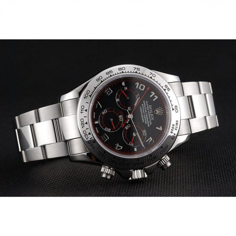 Super Clone Rolex Daytona Stainless Steel Bracelet Black Dial 80296 - Image 4