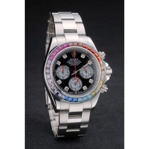 Super Clone Rolex Daytona Rainbow Crystal Bezel 80250 – Image 3
