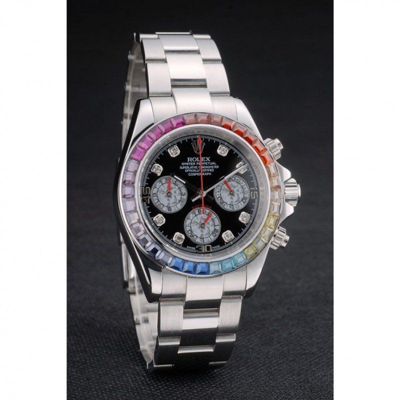 Super Clone Rolex Daytona Rainbow Crystal Bezel 80250 – Image 3