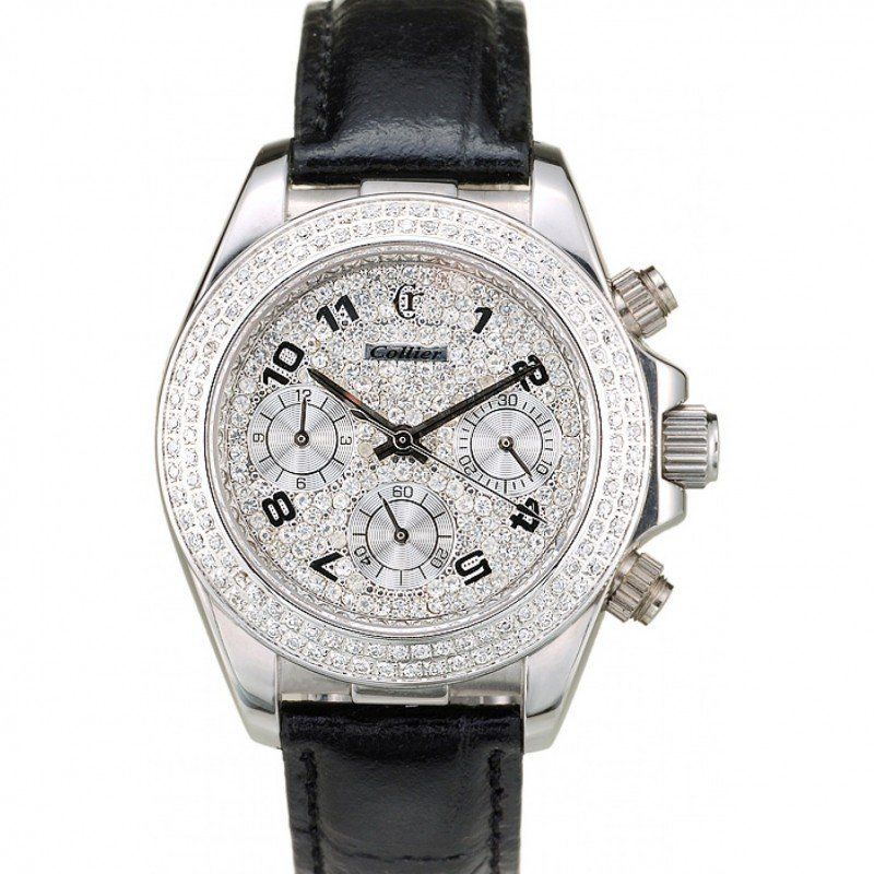 Super Clone Rolex Daytona Lady Stainless Steel Case Crystal Studded Bezel Crystal Studded Dial - Imagen 10