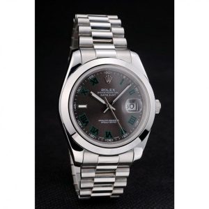 Super Clone Rolex DateJust Polished Stainless Steel Bezel Grey Dial 42000 - Image 3