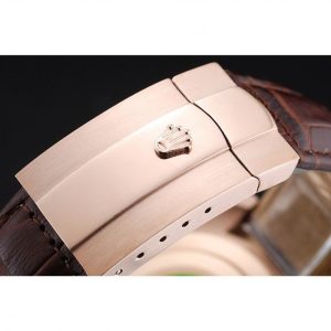 Super Clone Rolex Cosmograph Daytona Brown Dial Rose Gold Case Brown Leather Bracelet 1454243 - Imagen 6