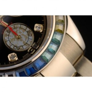Super Clone Rolex Daytona Rose Gold Rainbow Crystal Bezel 80251 - Image 10