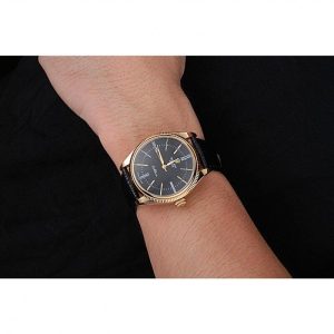 Rolex Cellini Black Dial Gold Case Black Leather Strap 622832 - Image 10