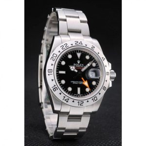 Super Clone Rolex Explorer Stainless Steel Bezel Black Dial Watch – Image 3