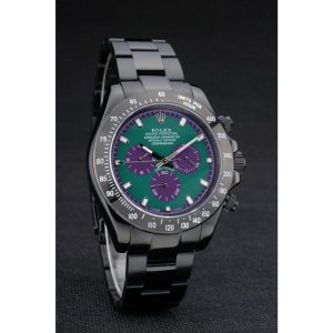 Super Clone Rolex Daytona Black Ion Plated Tachymeter Black Stainless Steel Strap Green Dial 80246 - Image 3