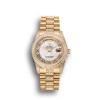 Super Clone Rolex Day-Date Diamond Pave White Dial Gold Diamond Bracelet 1453958