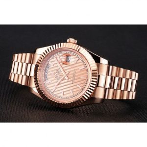 Super Clone Rolex Day-Date 40 Rose Gold Etched Dial Rose Gold Case And Bracelet - Image 4