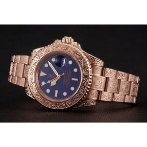 Super Clone Rolex Submariner Skull Limited Edition Blue Dial Rose Gold Case And Bracelet 1454085 - Image 5