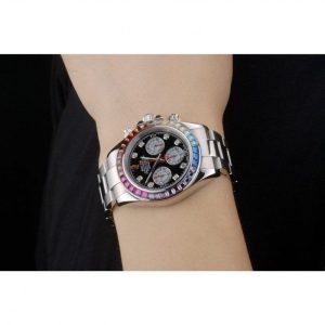 Super Clone Rolex Daytona Rainbow Crystal Bezel 80250 – Image 11