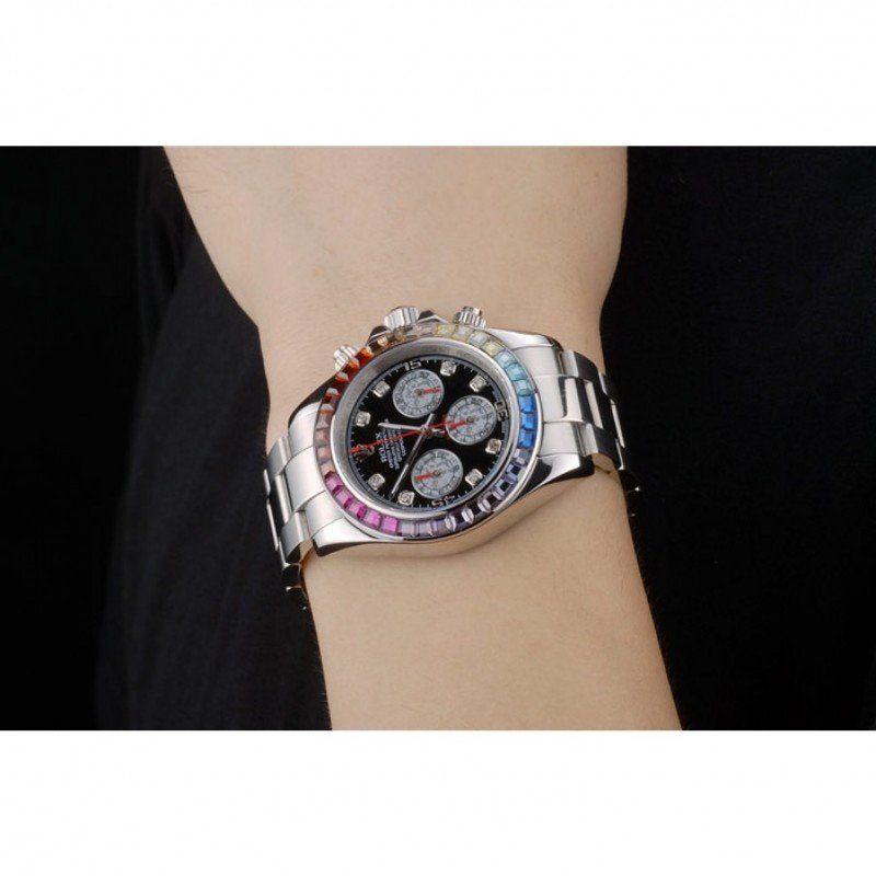 Super Clone Rolex Daytona Rainbow Crystal Bezel 80250 – Image 11