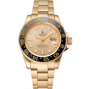 Super Clone Rolex GMT Master II Gold Dial Black Bezel Gold Case And Bracelet 1453749 – Image 11