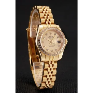 Super Clone Rolex Lady-Datejust Champagne Dial Diamond Bezel Gold Jubilee Bracelet 1454096 - Image 3