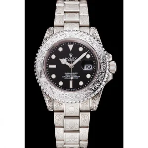 Alternative view of Super Clone Rolex Submariner Skull Limited Edition Black Dial White Case And Bracelet 1454093