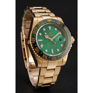 Super Clone Rolex GMT Master II Green Dial And Bezel Gold Case And Bracelet 1453750 - Image 3