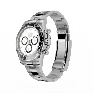 Alternative view of Super Clone Rolex Daytona Panda Black Bezel White Dial m126500ln-0001