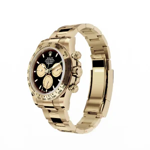 Vista alternativa de Super Clone Rolex Daytona Yellow Gold Black Dial m126508-0002