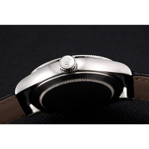 Super Clone Rolex Cellini Time Silver Case White Dial Black Leather Bracelet 622653 – Image 9