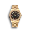 Super Clone Rolex Day-Date Diamonds And Rubies Black Dial Yellow Gold Bracelet 1454101