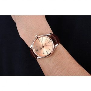 Rolex Cellini Gold Dial And Bezel Stainless Steel Case Brown Leather Strap 622840 - Imagen 10