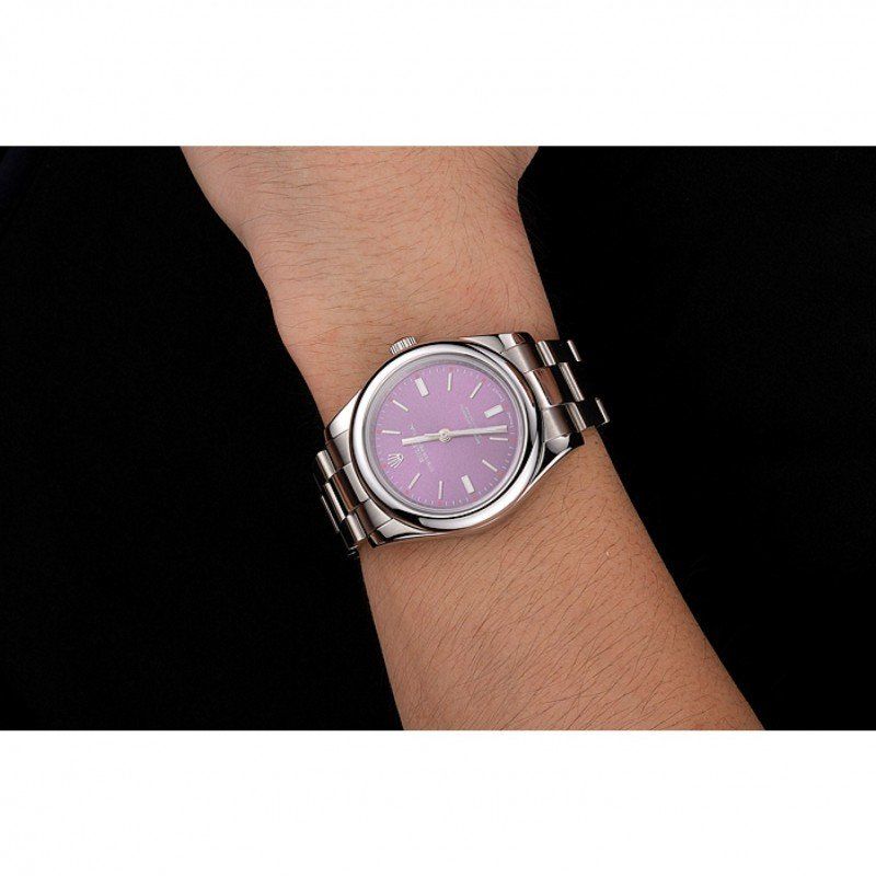 Rolex Oyster Perpetual Red Grape Dial Stainless Steel Case And Bracelet – Image 10