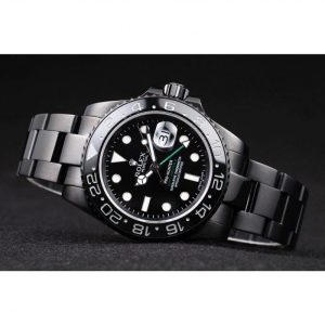 Super Clone Rolex GMT Master II Pro-Hunter Black Steel Strap Black Dial - Image 5