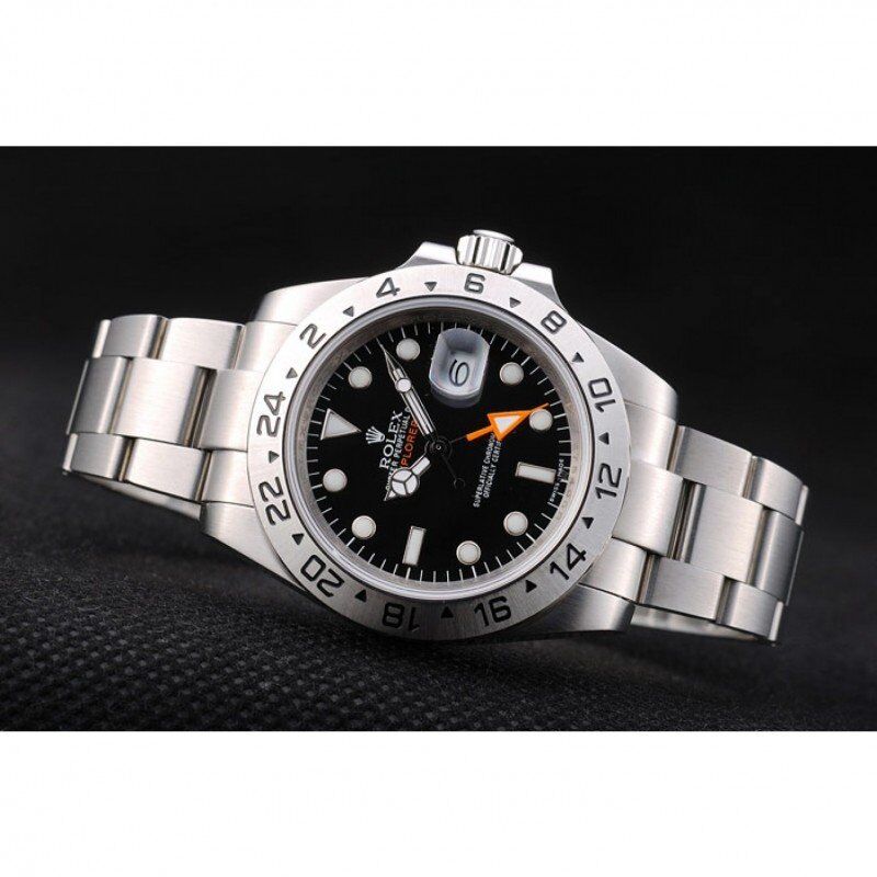 Super Clone Rolex Explorer Stainless Steel Bezel Black Dial Watch – Image 5