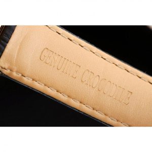 Super Clone Rolex Daytona Gold Case Blue Dial Black Leather Strap - Imagen 9