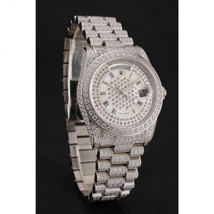 Super Clone Rolex Day-Date Diamond Pave Dial Diamond Case Diamond Bracelet 1453950 - Image 2