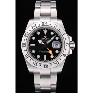 Vista alternativa de Super Clone Rolex Explorer Stainless Steel Bezel Black Dial Watch