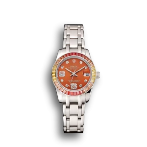 Rolex Datejust Pearlmaster 39 Cognac Dial Stainless Steel Case And Bracelet