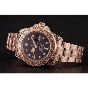 Super Clone Rolex Submariner Skull Limited Edition Brown Dial Rose Gold Case And Bracelet 1454087 - Imagen 5