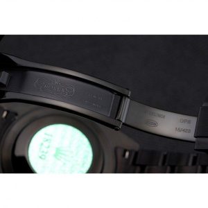 Super Clone Rolex GMT Master II Black Dial Blue And Black Bezel Black PVD Case And Bracelet PR18239 - Image 9