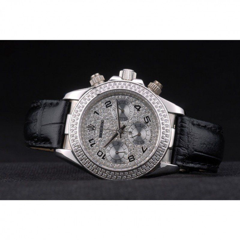 Super Clone Rolex Daytona Lady Stainless Steel Case Crystal Studded Bezel Crystal Studded Dial - Imagen 4