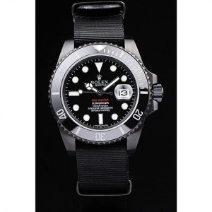 Alternative view of Super Clone Rolex Submariner Pro-Hunter Black Fabric Strap Black Dial