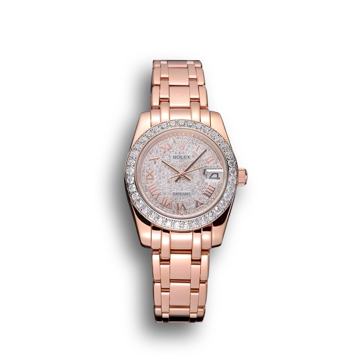 Rolex Datejust Diamond Dial And Bezel Pink Gold Case And Bracelet 622836