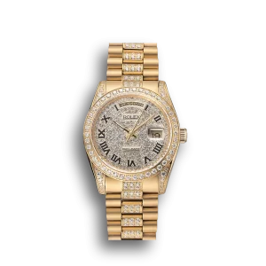Super Clone Rolex Day-Date Diamond Pave Dial Gold Diamond Bracelet 1453956