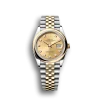 Rolex Datejust: 36 mm, Oystersteel and yellow gold, champagne colour, diamond-set dial, Jubilee bracelet, m126203-0017