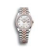 Rolex Datejust: 36 mm, Everose gold, white mother-of-pearl, diamond-set dial, Jubilee bracelet, m126281rbr-0009