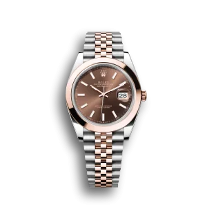 Rolex Datejust: 41 mm, Oystersteel and Everose gold, chocolate dial, Jubilee bracelet, m126301-0002