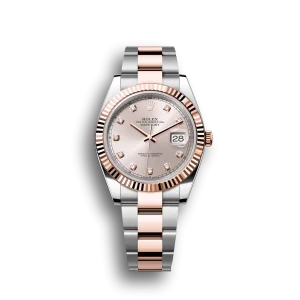 Rolex Datejust: 41 mm, Oystersteel and Everose gold, sundust diamond-set dial, Oyster bracelet, m126331-0007